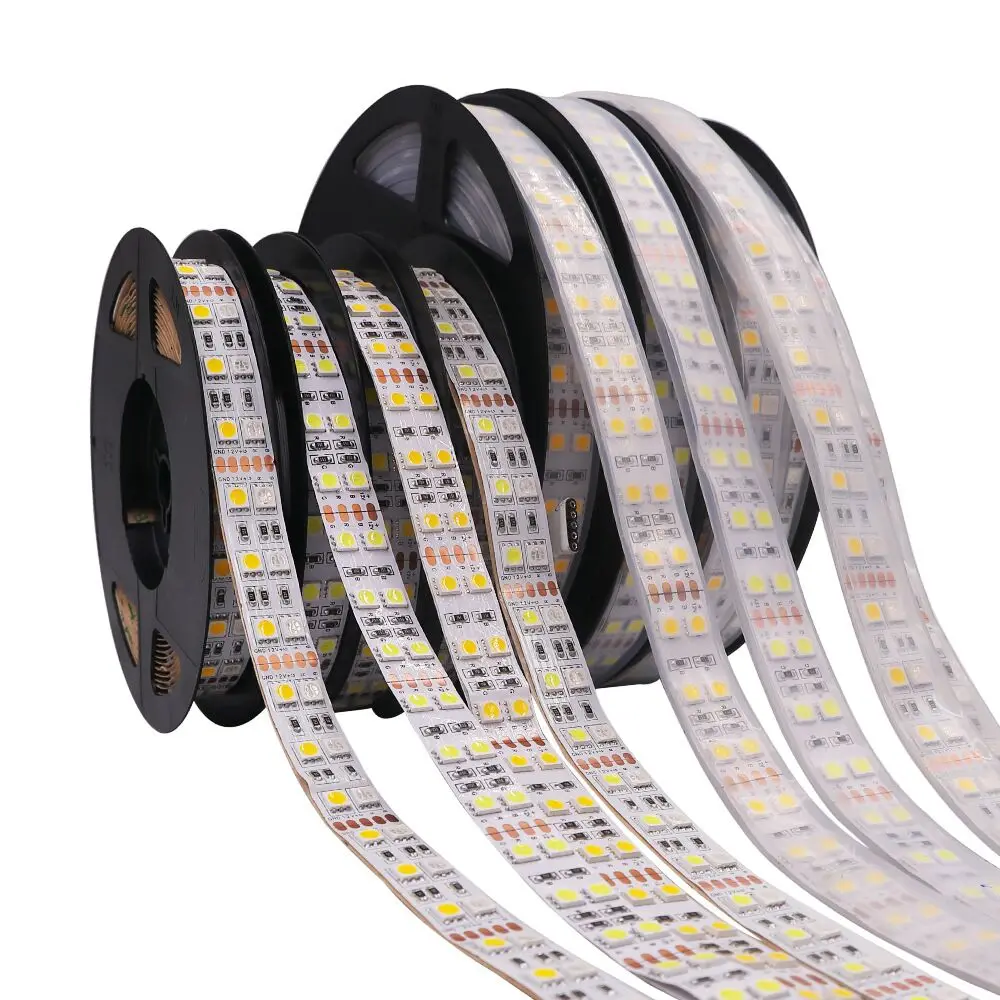 

100m Double Row 5050 RGB RGBW White Warm White LED Strip120LED DC12V 24V IP67 Waterproof Flexible Tape RGB + White / Warm White