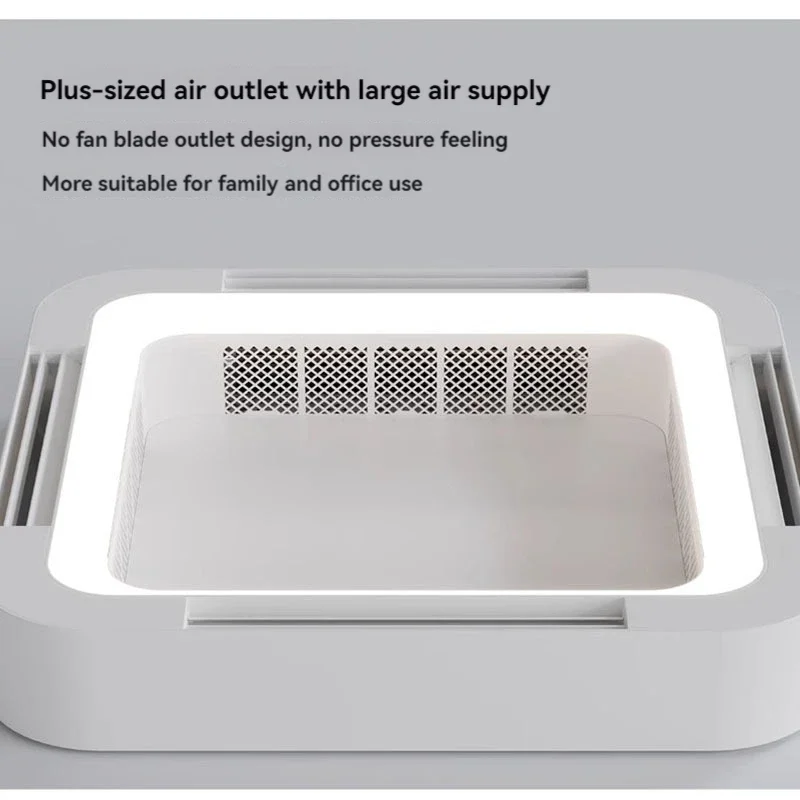 家電ブレードレスファンランプシンプルな目に見えないサイレント寝室レストラン天井ファンエアコン電動ファン統合