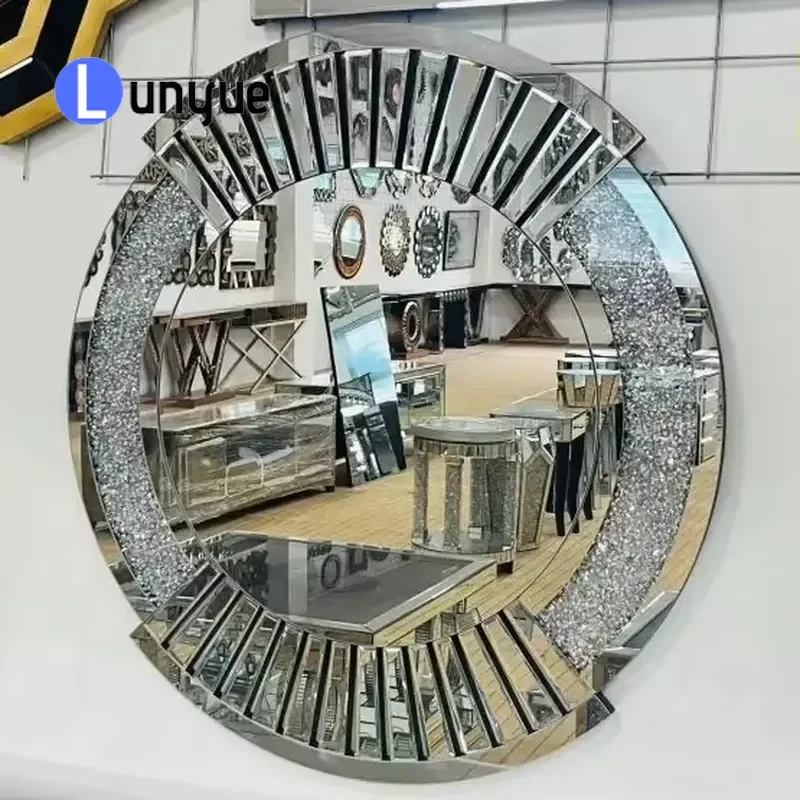 Nordic Minimalist Round Wood Wall Mirror Easy Install Decorative Home Room Decoration