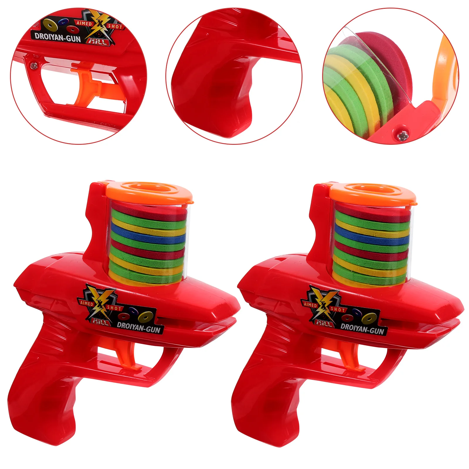 2 Stück Disc Launcher fliegendes Spielzeug Spielzeug Untertasse necken Outdoor-Füller jagen Sport