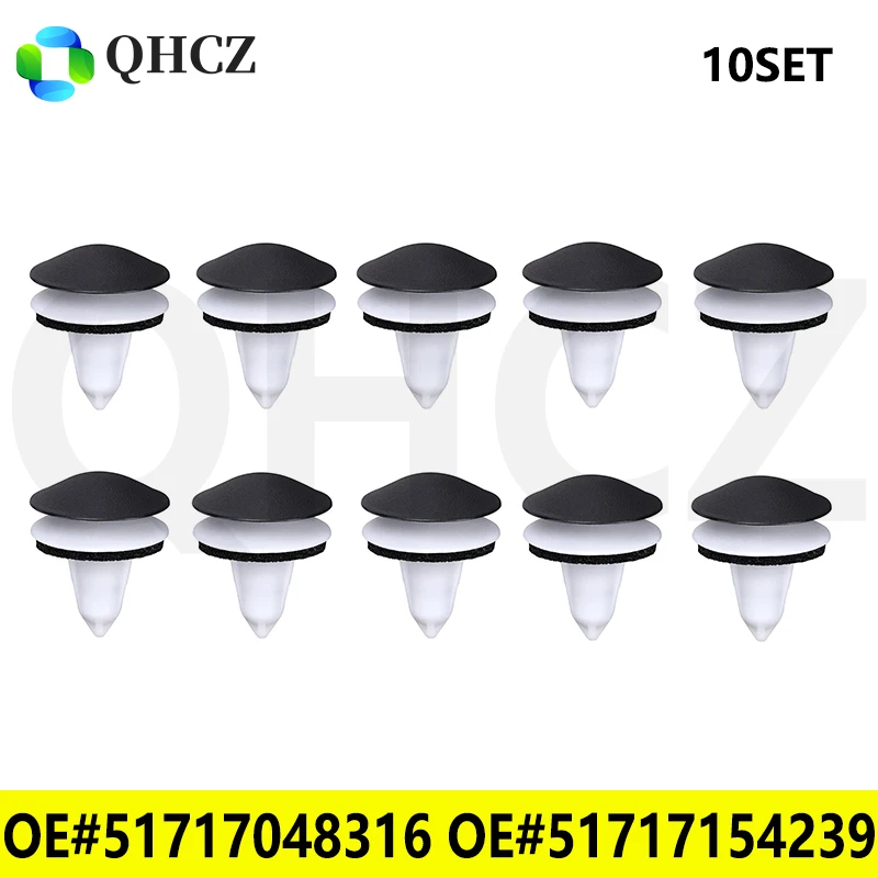 10 компл., 10 шт., набор зажимов для отделки 51717048316 и 5171715 4239, верхняя и нижняя часть для украшения салона автомобиля, аксессуары 10 компл., 10 шт., набор зажимов для отделки 51717048316 и 5171715 4239, верхняя и нижняя часть для украшения салона автомобиля, аксессуары