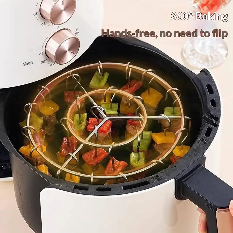 Stainless Steel Grill Bracket Vertical Detachable 24 Skewer Holder Reusable for Outdoor Camping Barbecue Events