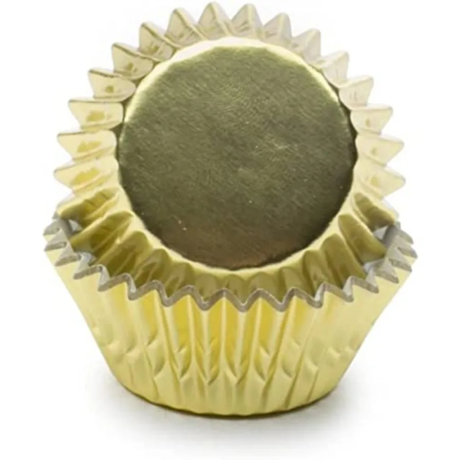 

Gold Foil Muffin and Cupcake Liners, Set of 48, Mini Size Wrappers