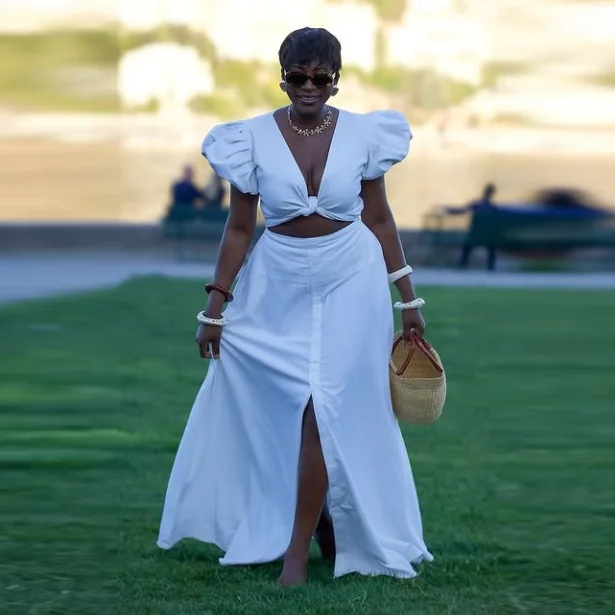 White Sexy 2 Pieces Prom Dress Deep V Neck Short Top With A Line Long Skirt Evening Gowns Front Split Women Formal Party Dess