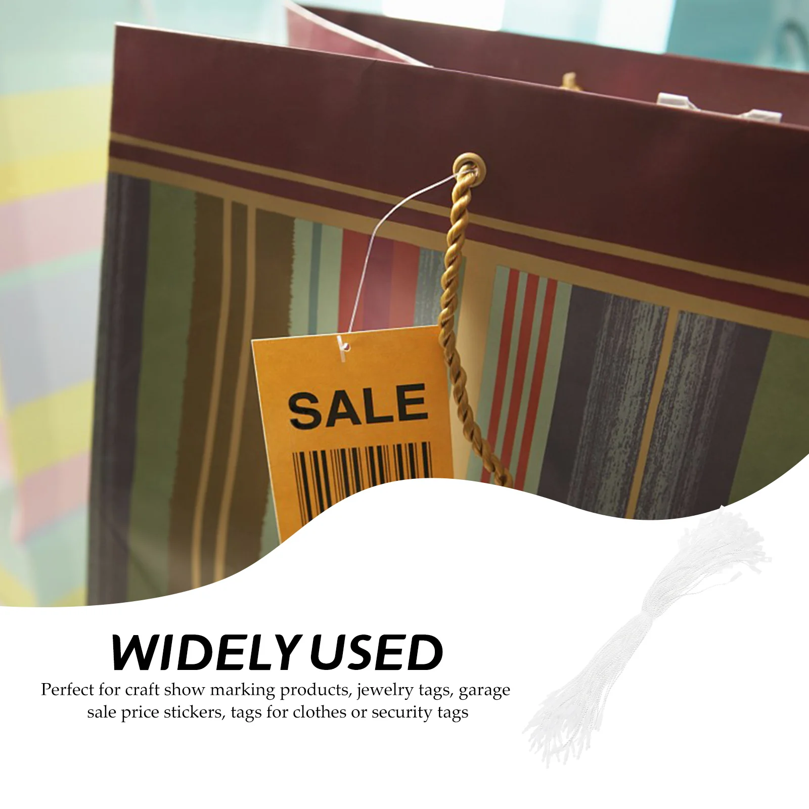 

1000pcs Cotton Rope Hanging Tags Price Fasteners Security Loops Ties String Universal Clothing Accessories Jewelry