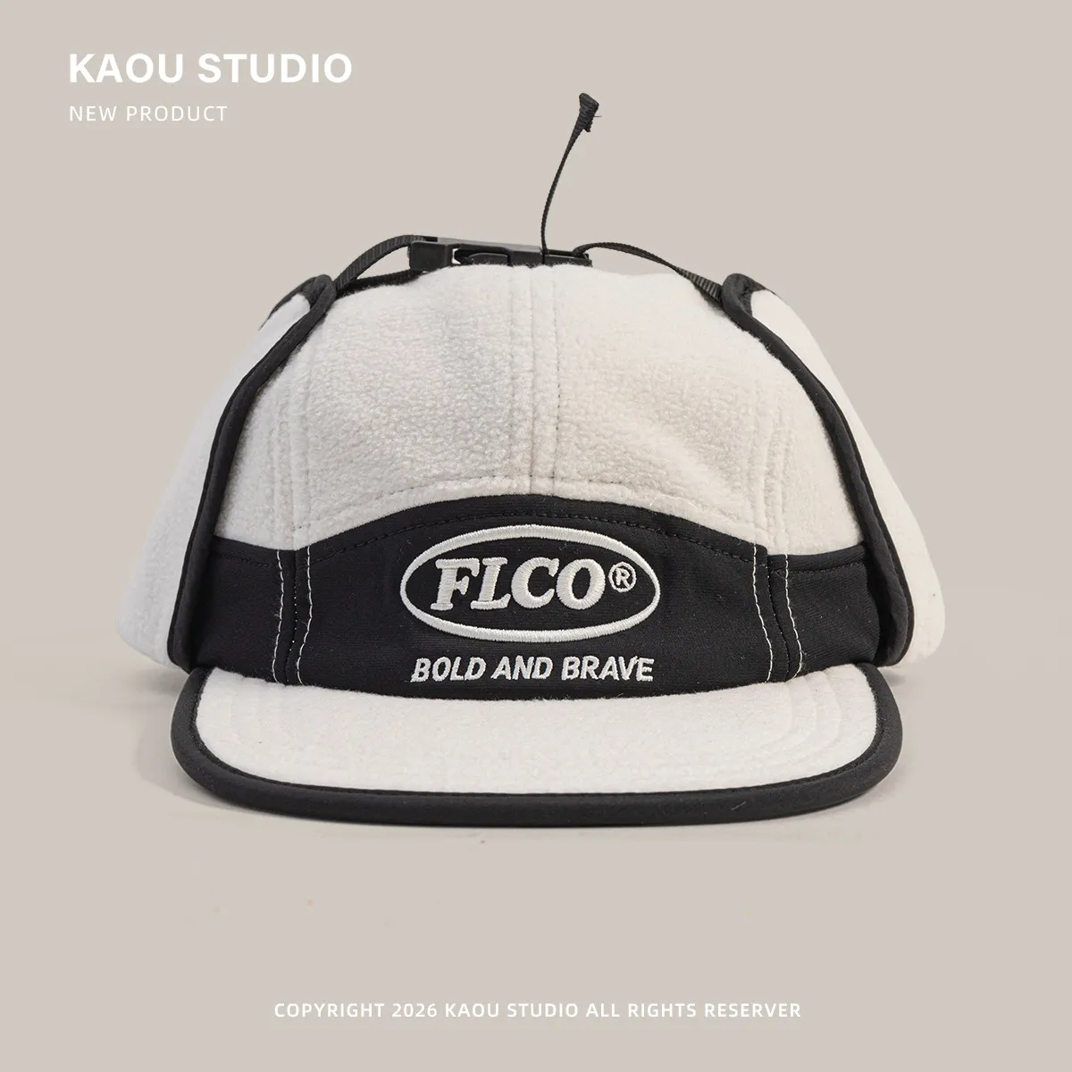 Autumn Winter Polar Fleece Spliced 5 Panel Sun Hat Unisex Outdoor Warm Earflap Baseball Cap Korean Style Pilot Bomber Hat