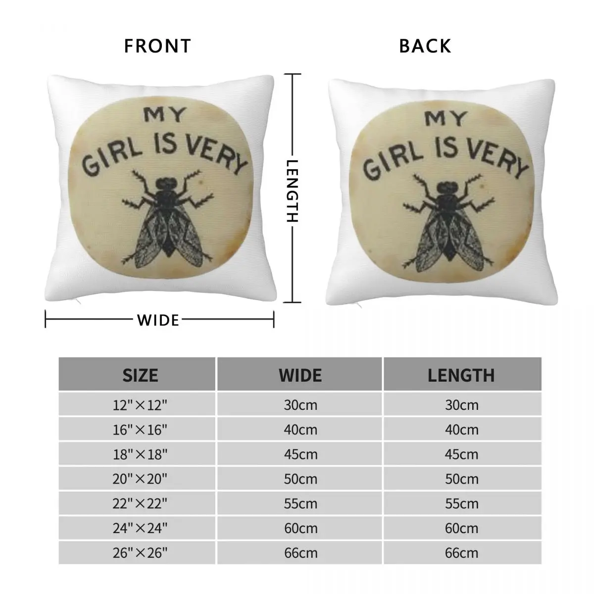 My Girl Is Very Fly Square Pillowcase Pillow Cover Polyester Cushion Zip Decorative Comfort Throw Pillow for Home Car