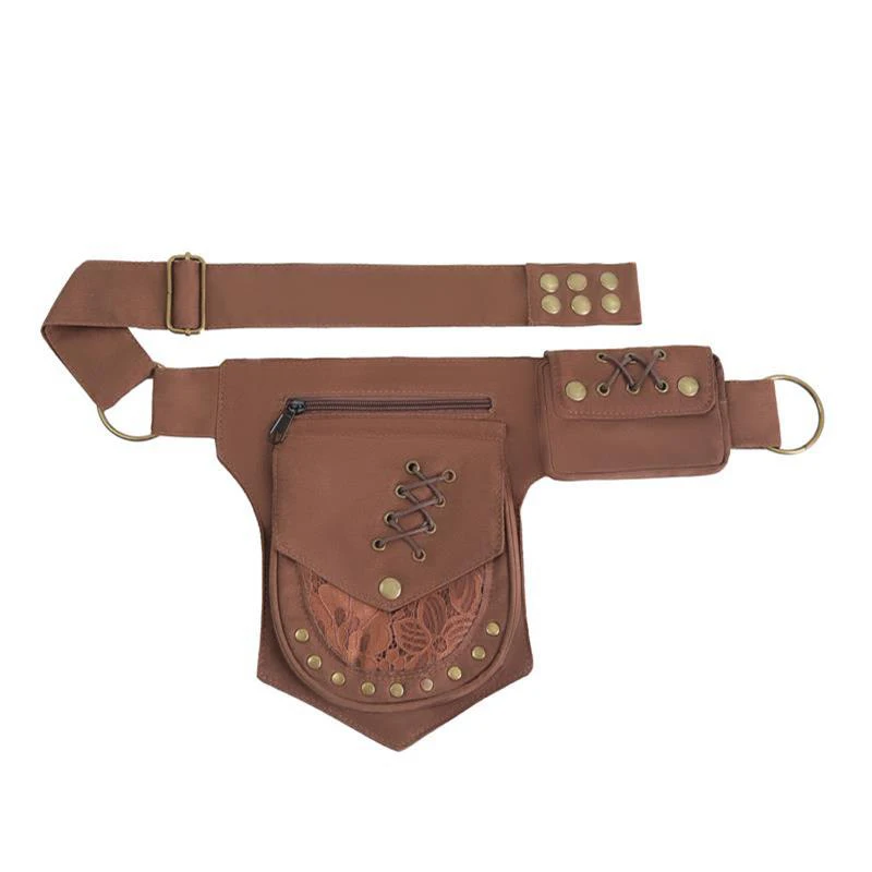 Multifunktionale Hüfttasche, Unisex-Handytasche mit Metallnieten und verstellbarem Gürtel, Beintasche, Outdoor-Hüfttasche für Damen, Edgy Purse – Detail 10