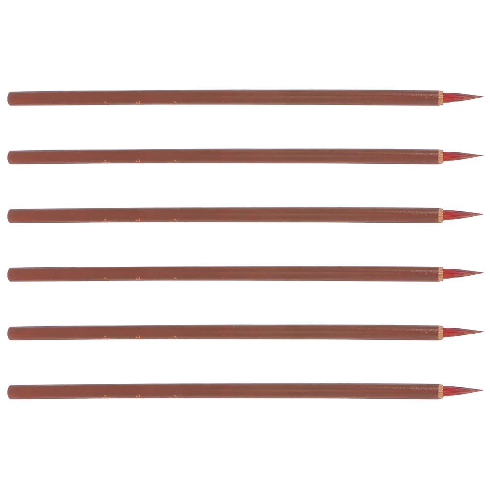 6Pcs Hong Calligraphy Brush Set Sturdy Smooth Flow No for Chinese Calligraphy Painting Beginner Writing Practice
