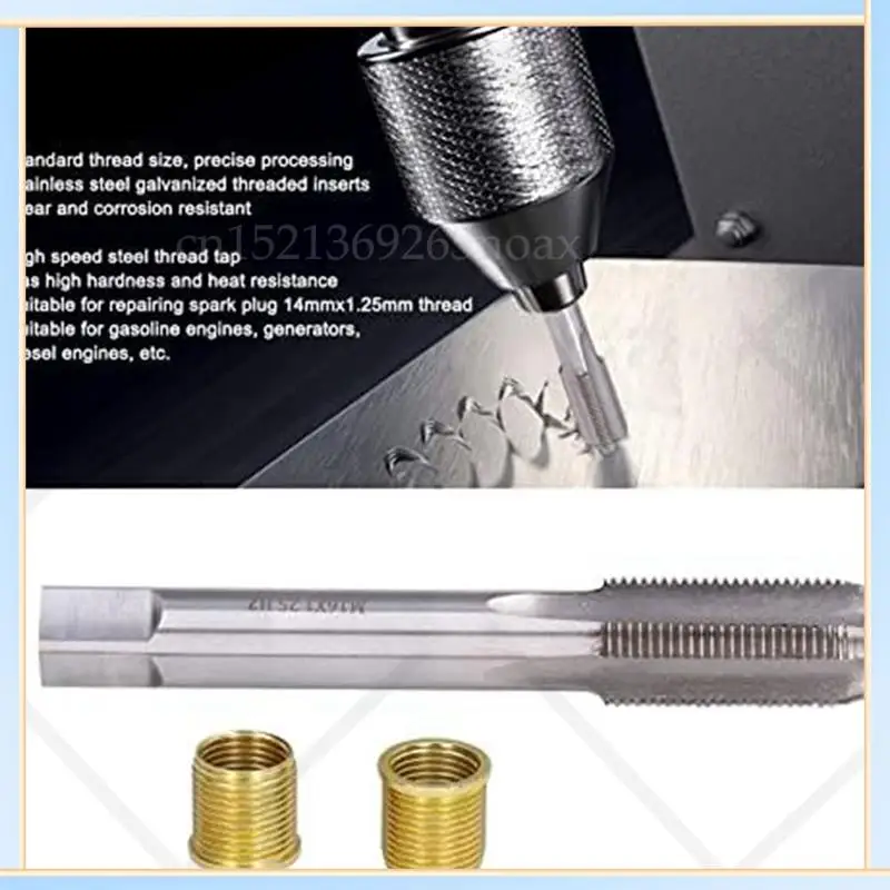 

-SPOR Spark Plug Thread Repair Tools High Speed Steel Tap Spark Plug Tools With M14X1.25 Inserts And M16X1.25 Tap Set Kit