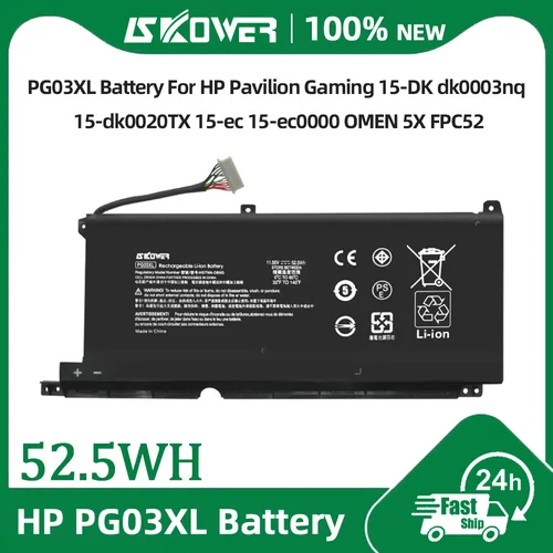 SKOWER PG03XL batería para HP Pavilion Gaming 15-DK 15-ec 16-a0000 OMEN 5X FPC52 TPN-C141 TPN-Q229 TPN-Q241
