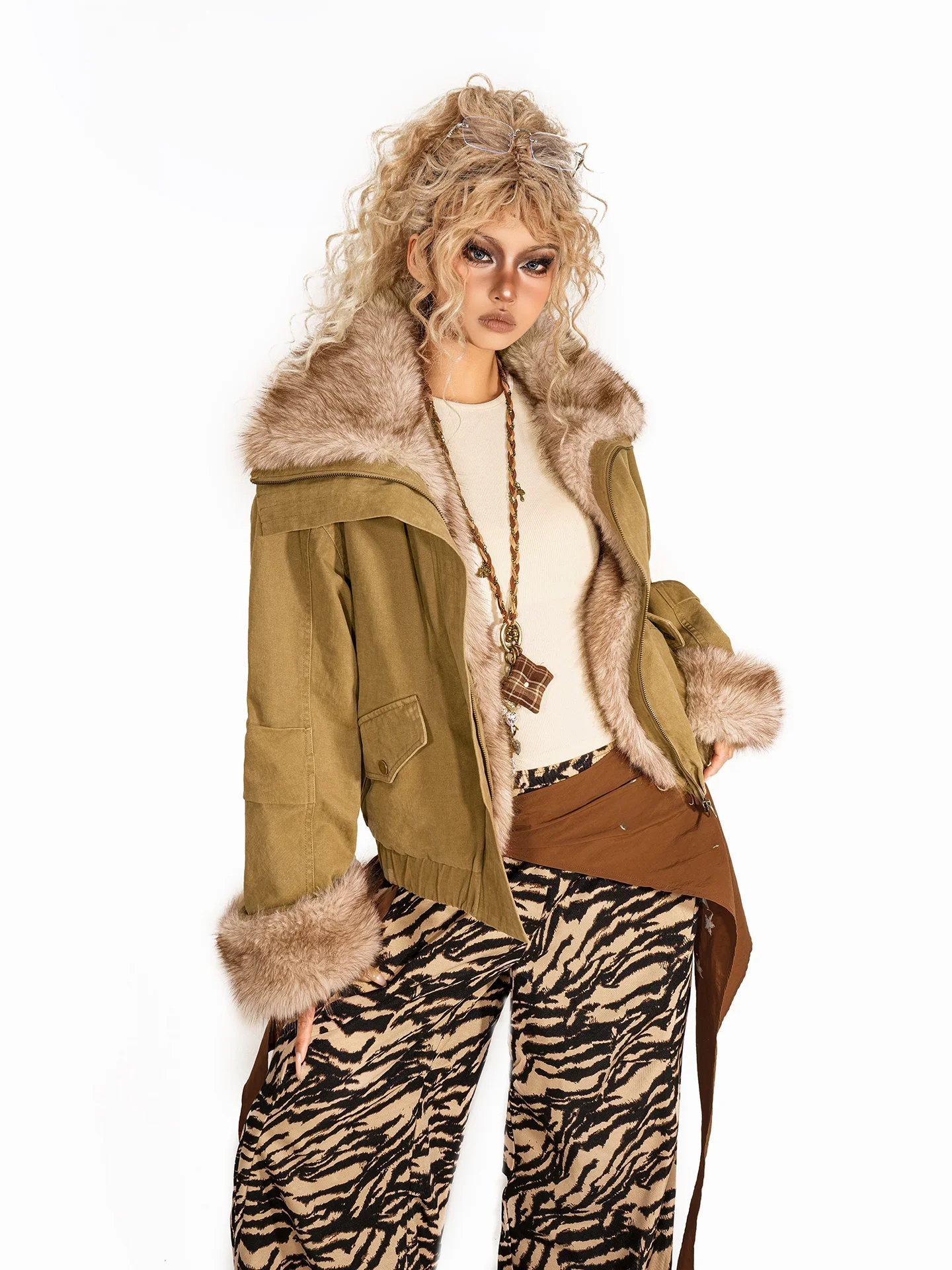 

Женская зимняя теплая парка из хлопка в стиле ретро с меховым воротником, удлиненная, уличная одежда