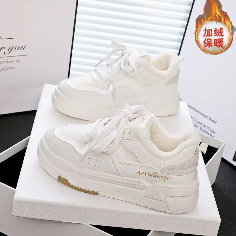 Cotton shoes women's 2025 autumn and winter new item niche board shoes student flat casual shoes