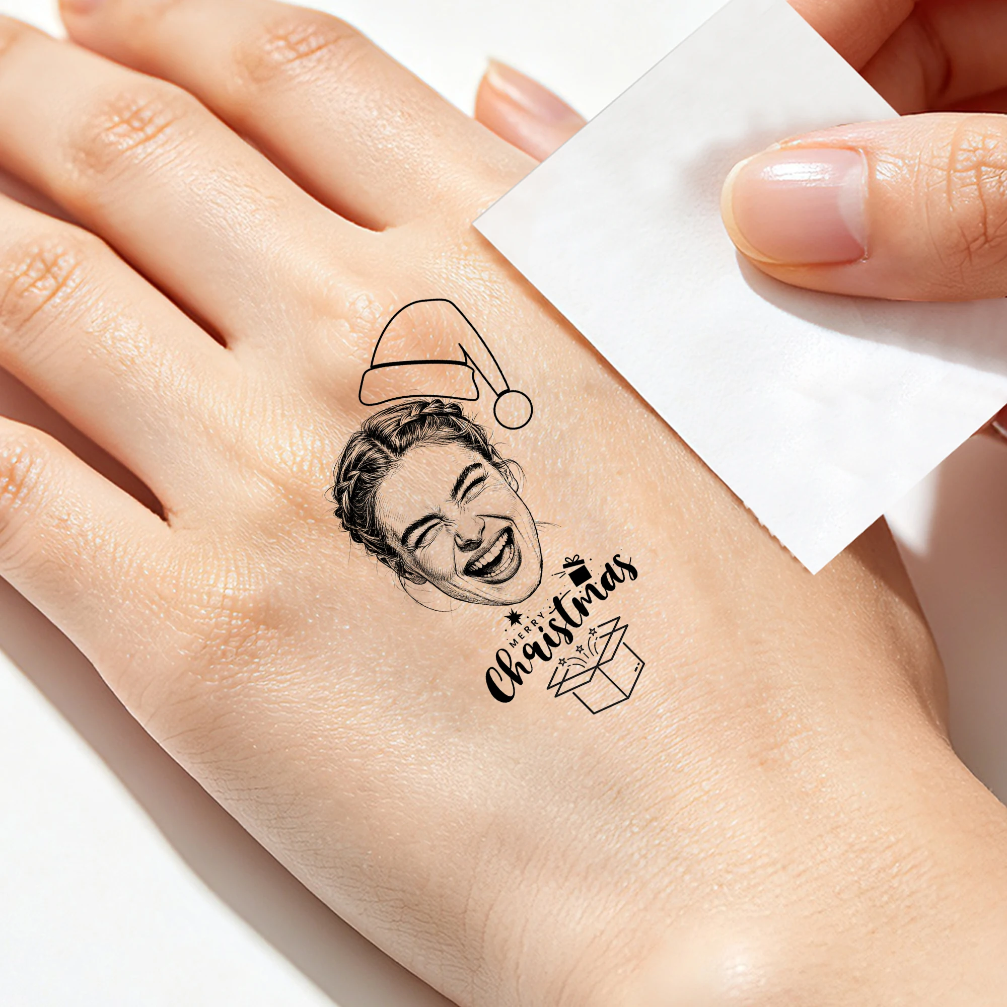 15-Pack Customizable Temporary Tattoos Photo Face Pet Images Couple Designs Rectangular Shape Party Gift for Boys