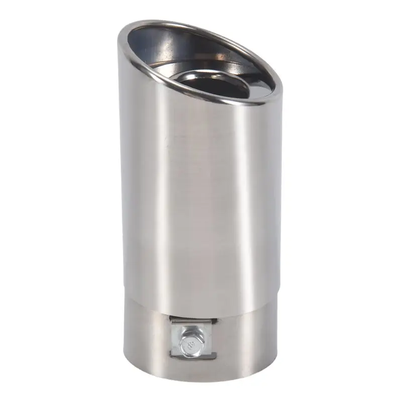 A73X-1 Piece Car Exhaust Tip, Car Exhaust Pipe Modification Tail Throat Tail Pipe 2.1In To 1.5In Universal Stainless Steel (Silv