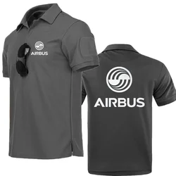 Mens Polo Shirts Military Style T-Shirts Breathable Tactical Tshirt AIRBUS AVIATION Flight Airbusfan A320 Lapel Tops Tee POLOS