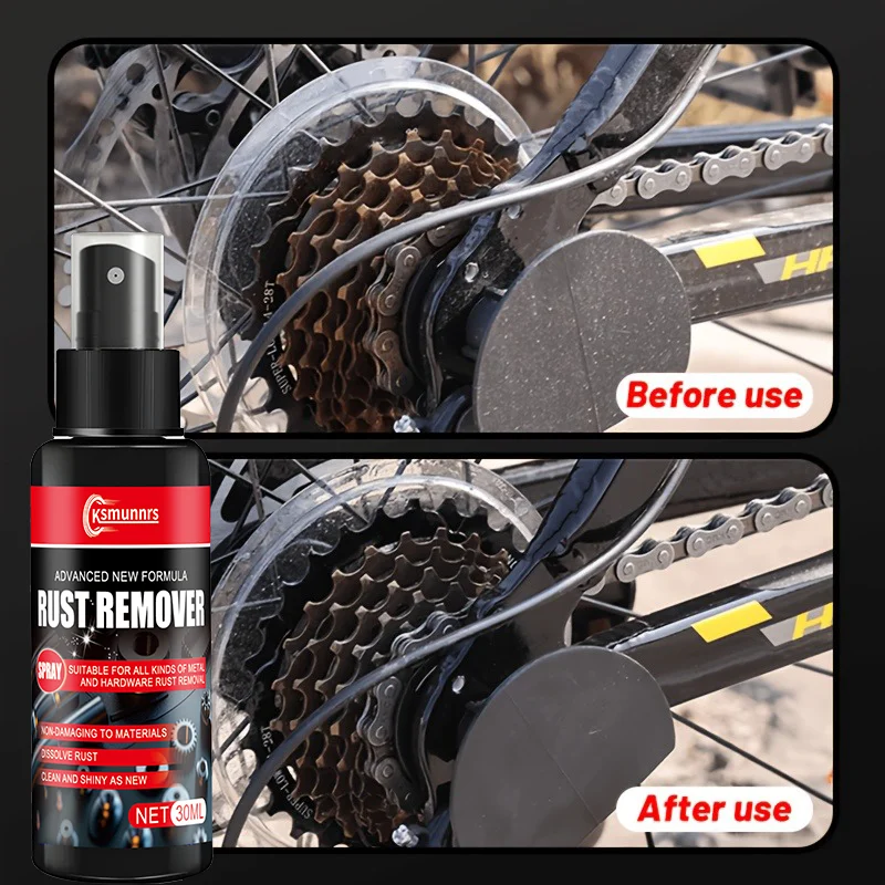 30ML Strong Rust Remover Spray - Heavy Duty Metal Rust Remover, Professional Grade Deep Penetration Rust Cleaner, No Residue, Re