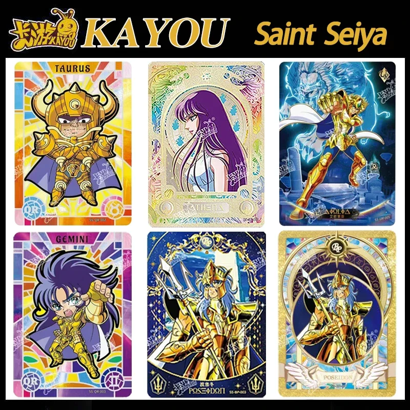 بطاقات تجارية أصلية من KAYOU Saint Seiya بطاقات ساطعة من Golden Saints وبطاقات مجموعة الصحوة هدية مثالية للأطفال والمراهقين