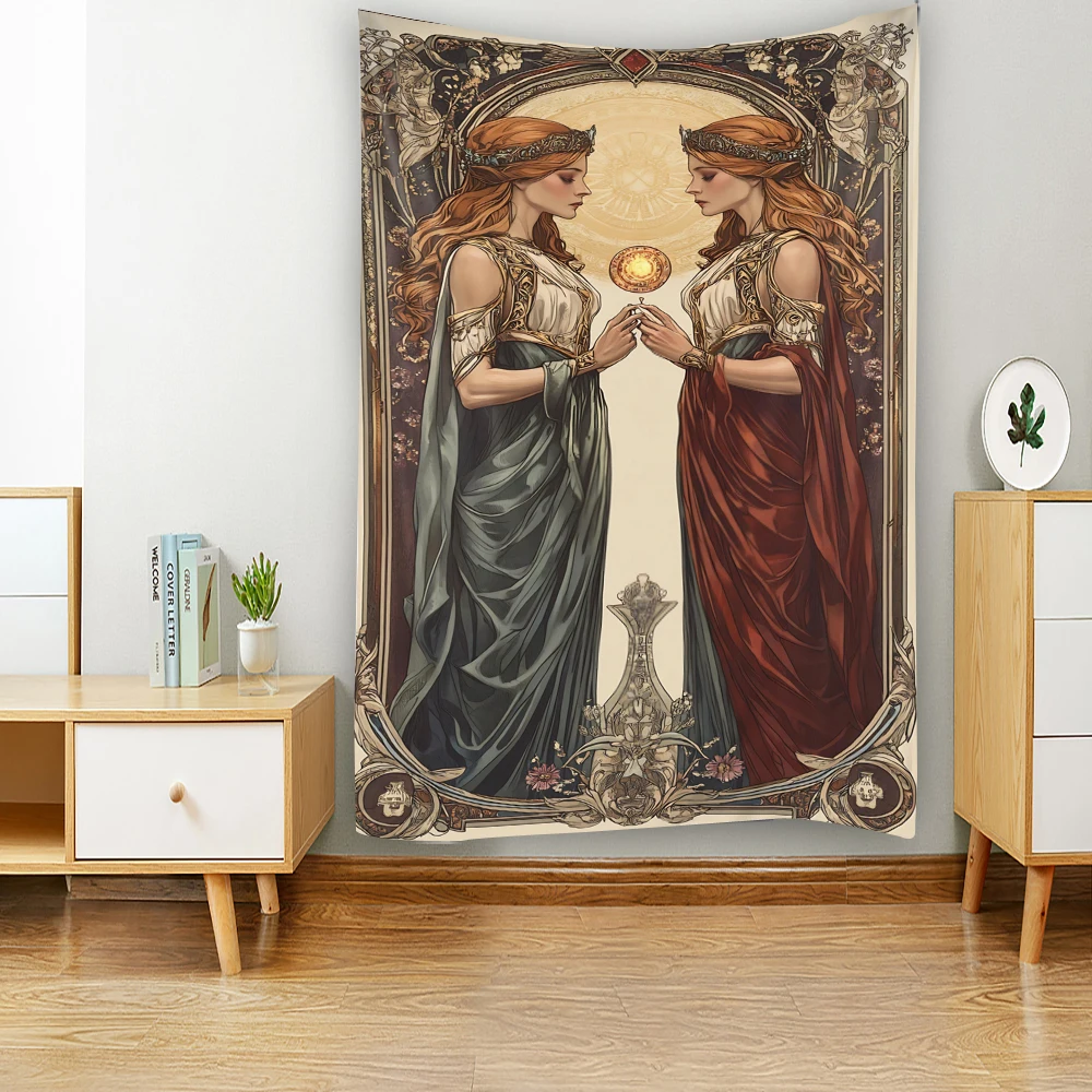 Tarot cards, shamans, witchcraft backgrounds, decorative tapestries, mandalas, bohemian hippies, wall decorations, tapestries