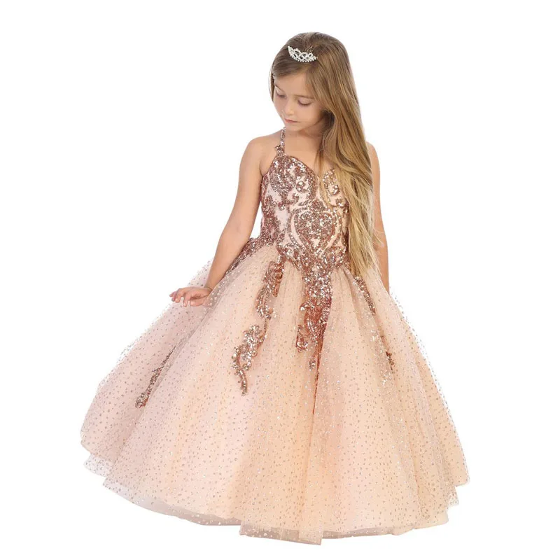 Champagne Mini Quinceanera Dresses A-line Appliques Flower Girl Dresses For Weddings Pageant Dresses Baby Customized