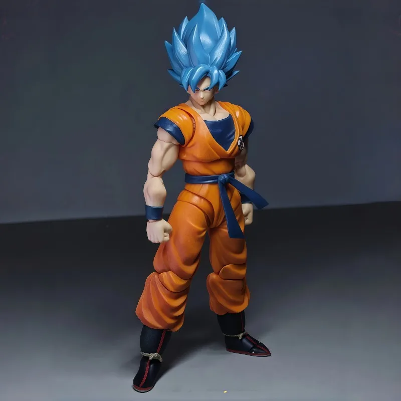 Genuine Bandai S.H.Figuarts Dragon Ball Super Saiyan Blue Son Goku Articulated Action Figure Collectible With Original Box - view 3