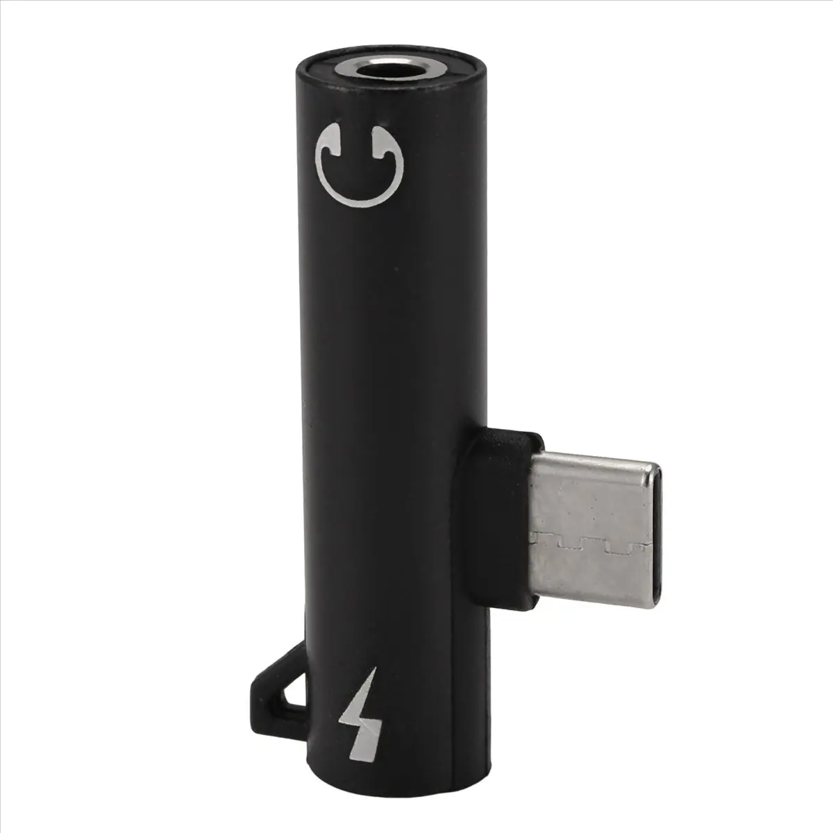 #86Q Consumer Electronics,Type-C Audio Adapter 2-in-1 3.5mm Round Hole Earphone Converter (black)