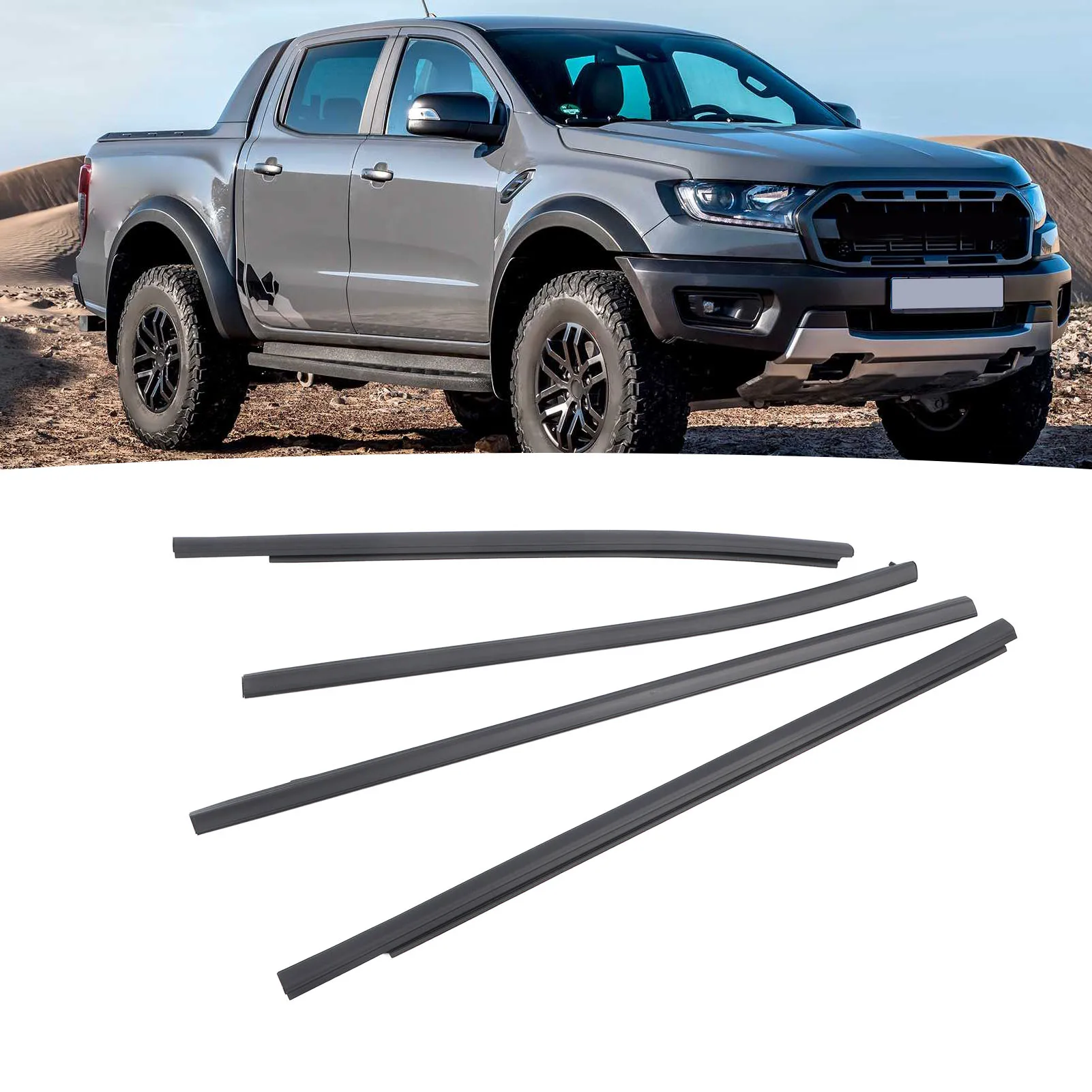 

4 шт. Уплотнители для автомобильных дверей и окон AB3Z2625554F, зеркальная отделка двери для Ranger PX2 PX3 Wildtrak Raptor XLT XL