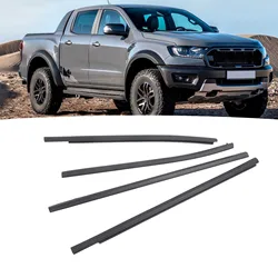 4PCS Car Door Window Weatherstrip AB3Z2625554F Door Window Sealing Strip Moulding Trim for Ranger PX2 PX3 Wildtrak Raptor XLT XL