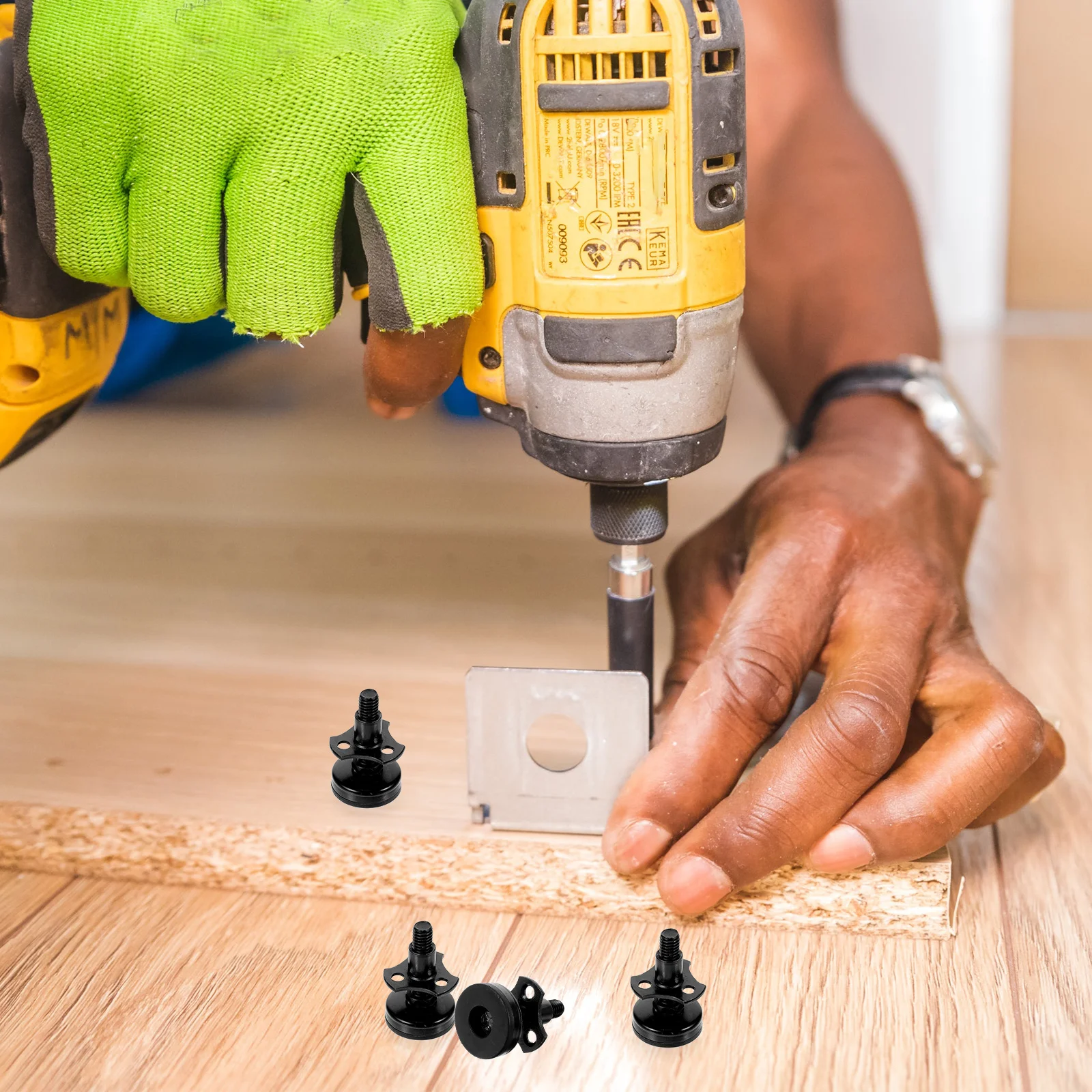 

4pcs Furniture Leveling Feet Kit T-Nut 3/8”-16 Thread Adjustable Height Stabilizers Table Legs Heavy Duty Plastic Levelers