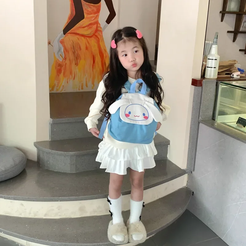 حقيبة ظهر للأطفال من سانريوس كورومي هالو كيتي كارتون كاواي حقيبة مدرسية للبنات خفيفة صغيرة من القماش قابلة للتنفس مطبوعة على شكل شخصية أنيمي