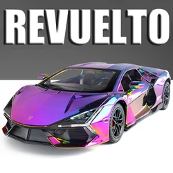1:24 Revuelto Sports Car Toy Models Alloy Diecast Veneno Supercars Sound Light Pull Back Doors Opened Model Toys for Kids Gifts