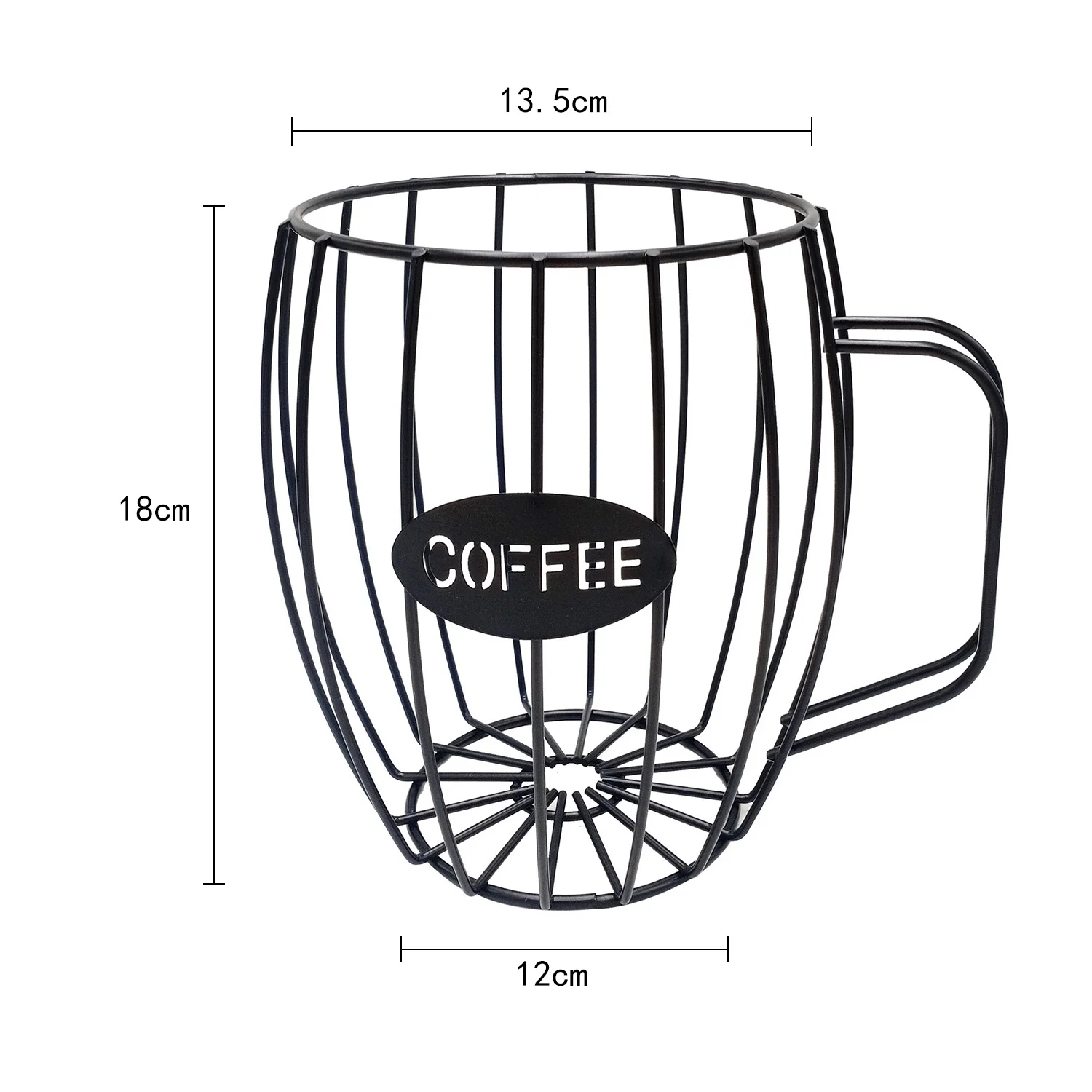 Eas-cesta de armazenamento de cápsulas de café oca criativa copo de café em forma de organizador de cápsulas de café titular para casa hotel ornamento