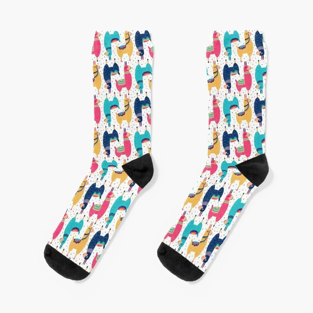 Llama Colorful animal animals funny pattern Socks anti slip football Christmas FASHION luxe Socks For Man Women's