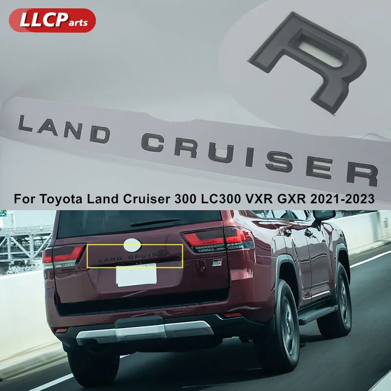 لتويوتا لاند كروزر 300 LC300 VXR GXR 2021-2023 ثلاثية الأبعاد ABS رسالة ملصق الباب الخلفي شارة شعار التعديل الخارجي ملصق #1