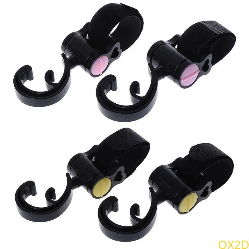 

QX2D 360° Rotate Baby Stroller Hook Clip for Hanging Diaper Bags Jogging Walking Strong & Sturdy Stroller Hook
