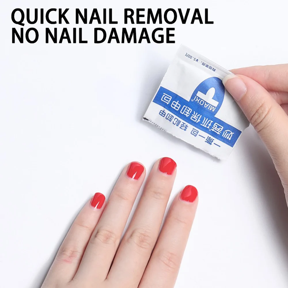 حقيبة مزيل أظافر جل طلاء الأظافر 200 قطعة/صندوق أدوات إزالة المانيكير لا تؤذي اليدين