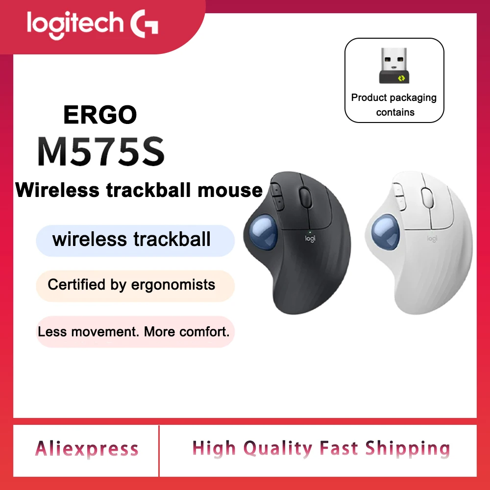 НОВАЯ беспроводная трекбольная мышь Logitech ERGO M575S с Bluetooth для офисных компьютеров, ПК с прецизионным рисунком CAD, Windows, Mac
