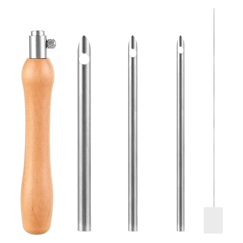 VEHO-5 Pcs Punch Needle Tool, Punch Needle Kit Metal Punch Needle Punch Needle Threader Punch Needle Set 2.5/3.5/5Mm