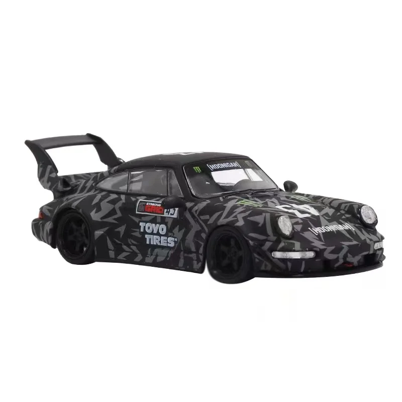 1:64 RWB993พอร์เชอสีอิฐ964ลุงสายฟ้าทาปูนโลหะผสมโมเดลรถยนต์หล่อขึ้นรูปมอบ hiasan kamar ของขวัญวันหยุดให้กับเด็ก