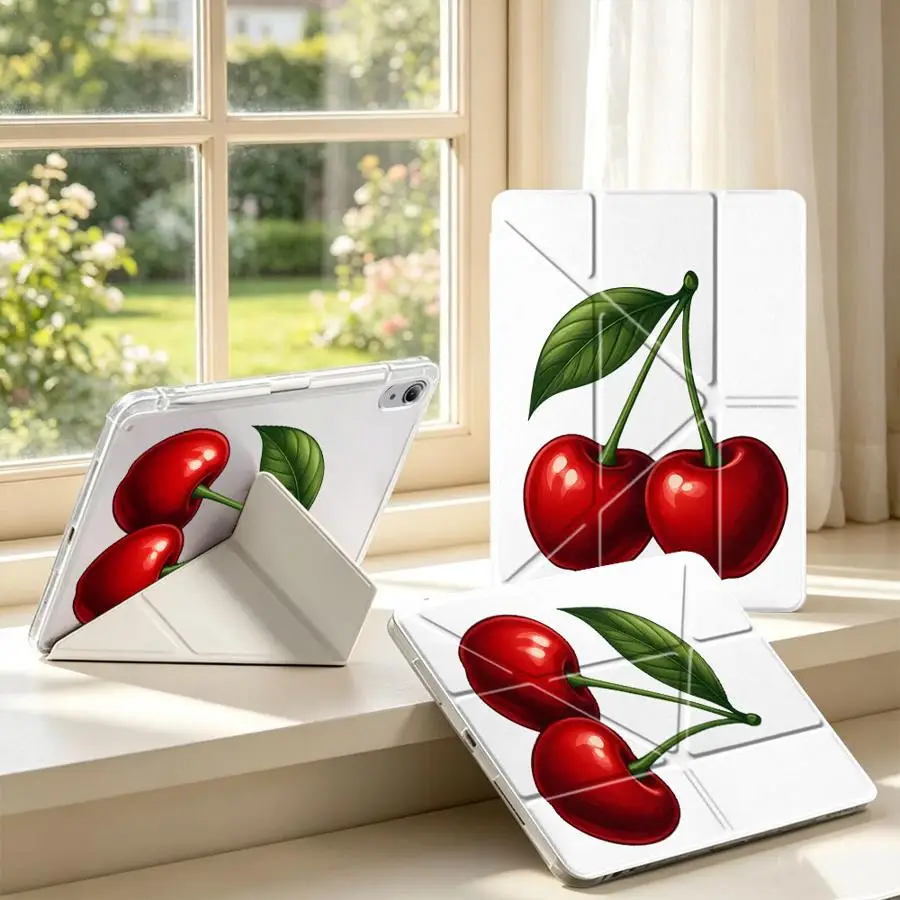 Cherry Bow Tablet Case For Samsung Galaxy Tab S9 Plus A9 Plus S7 FE A8 S8 S10 Lite A11 With Pen Slot Cover