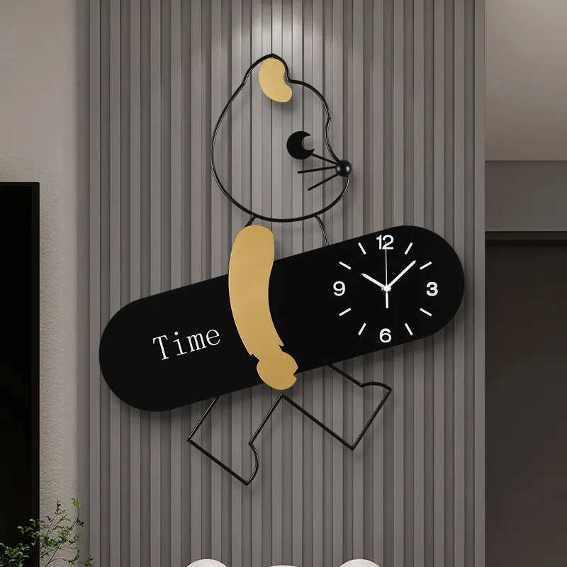 

Creativity Cartoon Cat Living Room Wall Clock Modern Metal Restaurant Mute Digital Clock Fashion Bedroom Wall Clock Room Decor