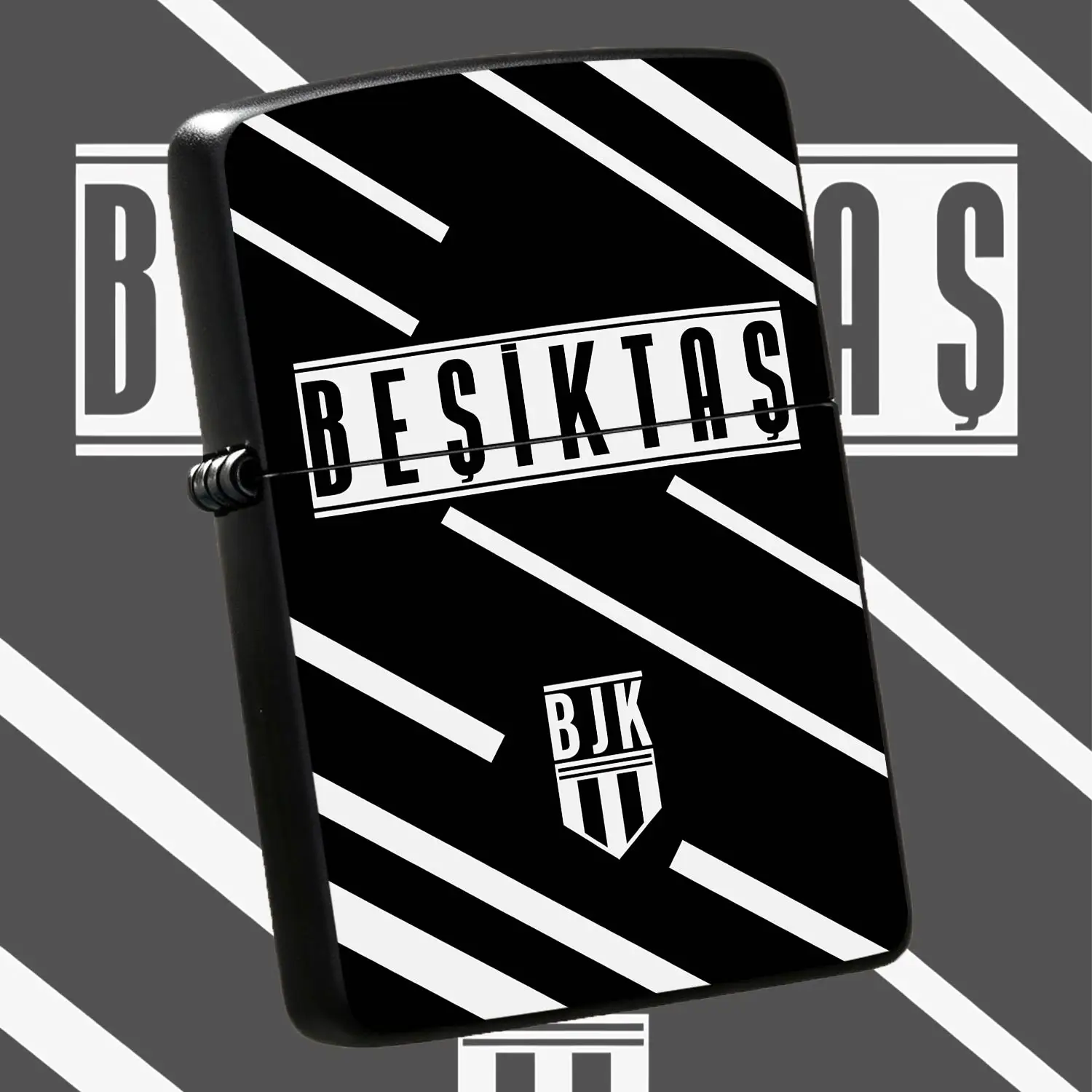 Stylish Black White Striped Besiktas Themed Pocket Lighter, Versatile Accessory For Daily Travel Outdoor Gatherings, Exclusive Fan Souvenir, Practical All Scene Portable Nice Gift, Exquisite Personalized Commemorative It A Humorous And Inte