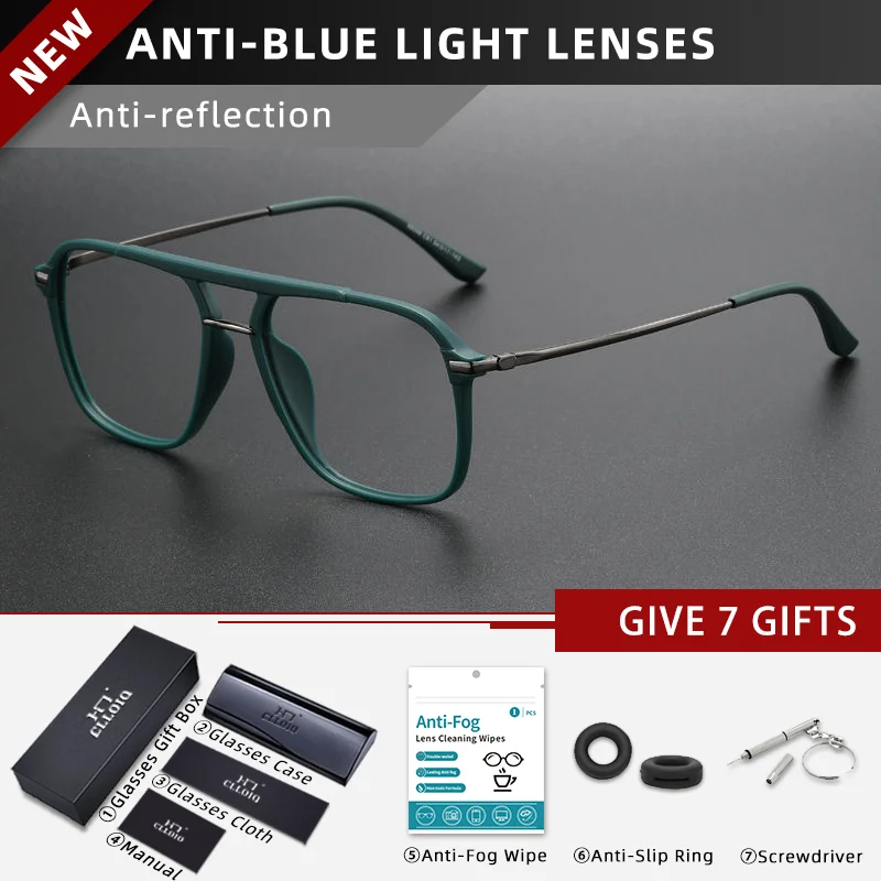 CLLOIO Neue Große Rahmen Doppel Strahl Anpassbare Brillen Männer Lesebrille Anti Blau Licht Progressive Brillen 3