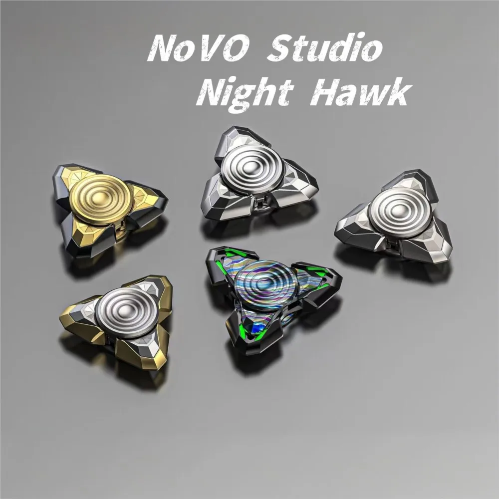 NOVO EDC Night Hawk 3 Leaves Magnetic Fingertip Gyroscope Fidget Toy For Stress Relief Decompression Tool Adult Hand Spinner