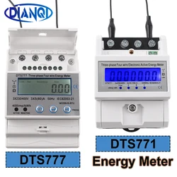 Din Rail 3 Phase 4 Wires LCD Digital Display Wattmeter Power Consumption Energy Electric Meter kWh 10(100A) 230/400V 50/60Hz