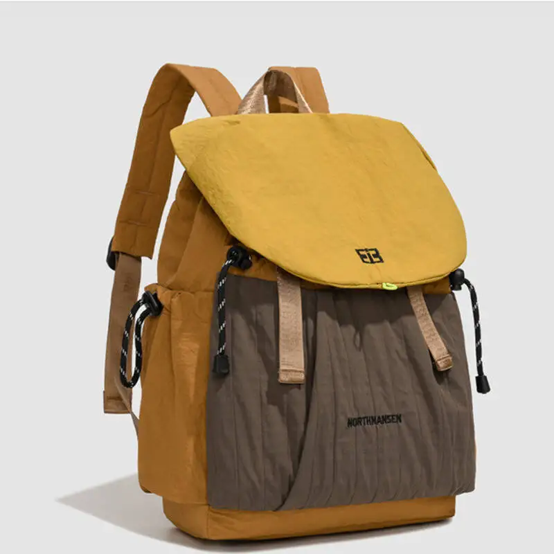 ナイロンバックパック 大容量ブックバッグ 軽量巾着スクールバッグ ハンドバッグ カジュアルショルダートート 大容量通勤バッグ