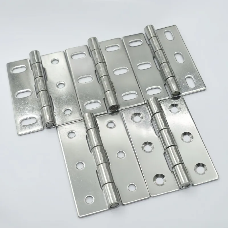1-10pcs 304 Stainless Steel Thickened Flat Folding Hinges Industrial Bearings for Cabinet Doors Wooden Doors