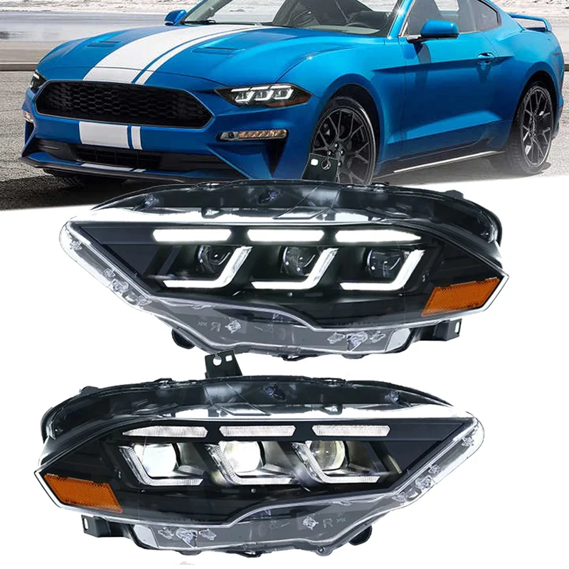 Car Front Lights For Ford Mustang LED Headlight 2015-2022 Mustang Headlamp DRL Lights Assembly Automotive Accessories Plug &Play