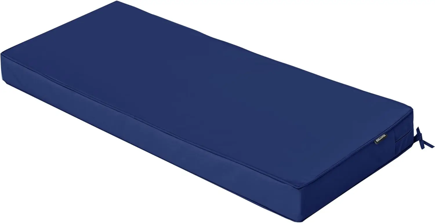 

Водонепроницаемая подушка для уличной скамейки 48x18 дюймов с завязками, устойчивая к УФ-излучению, из высокоэластичной губки для садовой мебели