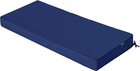 Outdoor Bench Cushion 48x18 Inch Waterproof Patio Swing Pad with Tie, Navy Color, 5-Year Fade Resistance